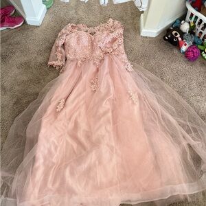 Elegant Pink Lace Dress